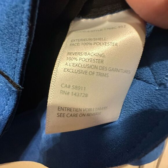 TRIBELLA Blazer Jacket Size L Faux Suede Micro-Denier Snaps Cobalt Blue - Picture 7 of 14